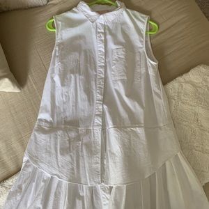 Collar white cotton summer dress